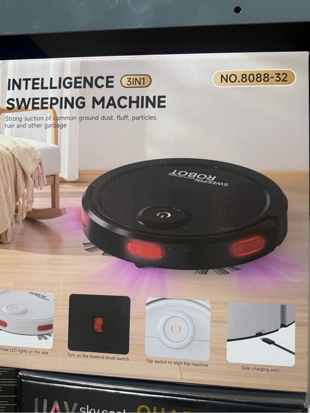 Intelligence Sweeping Machine Robot Vacuum - Black